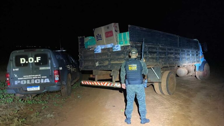 DOF apreende caminhão carregado com mais de seis mil pacotes de cigarros contrabandeados