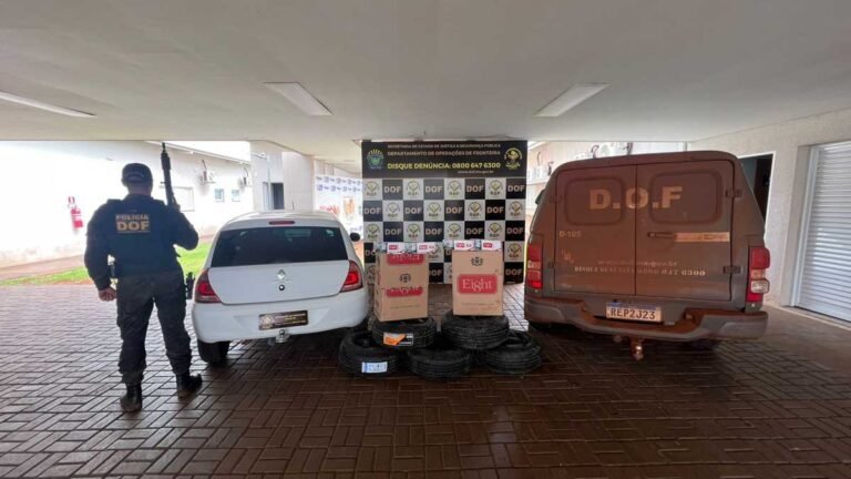 Pneus e cigarros ilegais são apreendidos pelo DOF na região de Dourados