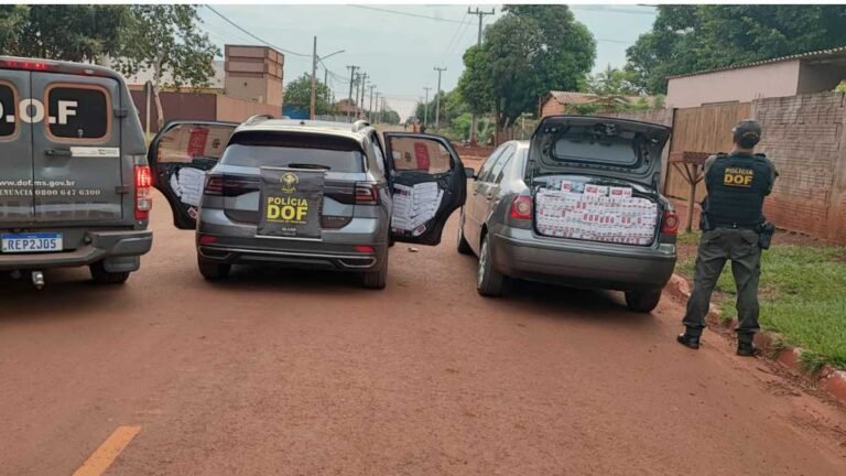 Vídeo – DOF apreende veículos carregados com cigarros e agrotóxicos contrabandeados do Paraguai