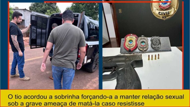 Polícia Civil prende autor de estupro e porte ilegal de arma de fogo em Caarapó