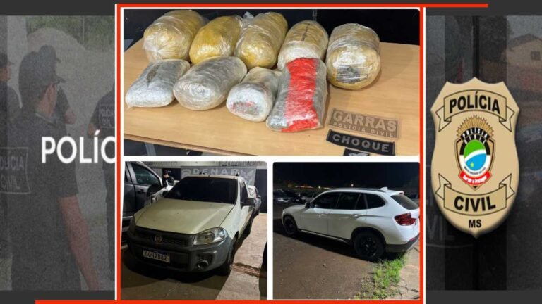 Polícias Civil e Militar apreendem drogas uma BMW X1 e um Fiat Strada que eram utilizados para o tráfico