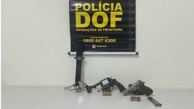 Casal com armas de fogo e munições é preso pelo DOF