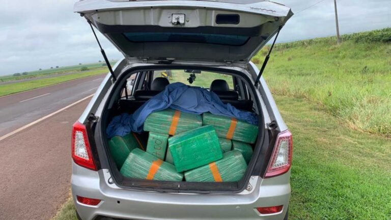 PRF apreende 333 Kg de maconha e prende batedor da carga em Caarapó