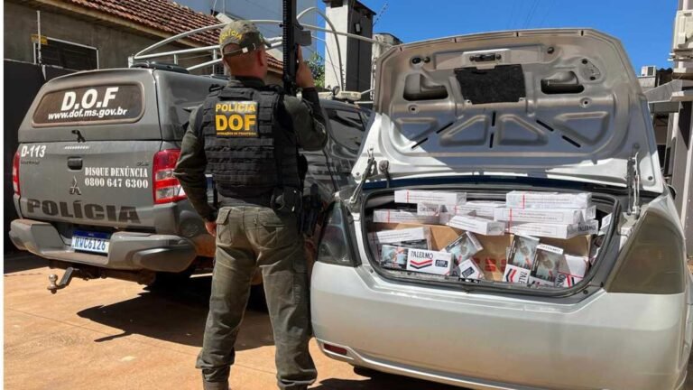 Cigarros e pneus ilegais com destino a capital paulista são apreendidos pelo DOF em Ponta Porã