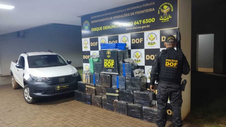 Veículo que seguia para Três Lagoas com mais de meia tonelada de maconha é apreendido pelo DOF em Dourados