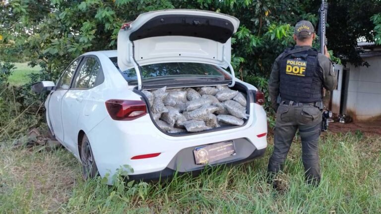 Vídeo – Veículo carregado com drogas avaliada em de R$ 1,08 milhão é apreendido pelo DOF em Iguatemi