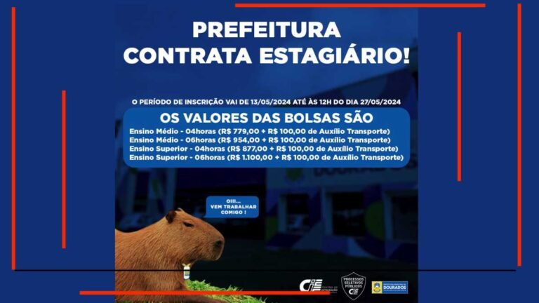 Atenção – Abertas inscrições de processo seletivo para estagiários