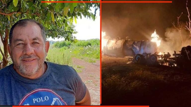 Douradense morre em grave acidente na BR-267 após carreta carregada de álcool pegar fogo