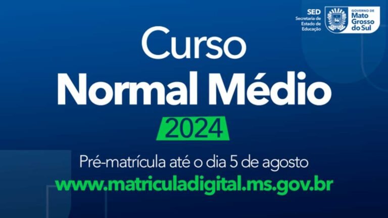 Período de pré-matrícula para o curso Normal Médio termina no dia 5 de agosto