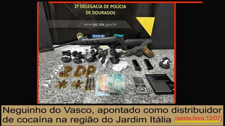 Jardim Itália – Polícia prende homem por tráfico de drogas e posse irregular de arma de fogo de uso permitido