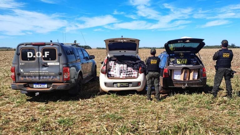 Veículo furtado em Campo Grande é recuperado pelo DOF em Laguna Carapã carregado com cigarros ilegais