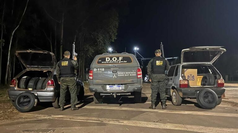 DOF recaptura foragido da justiça com carro carregado com pneus e cigarros