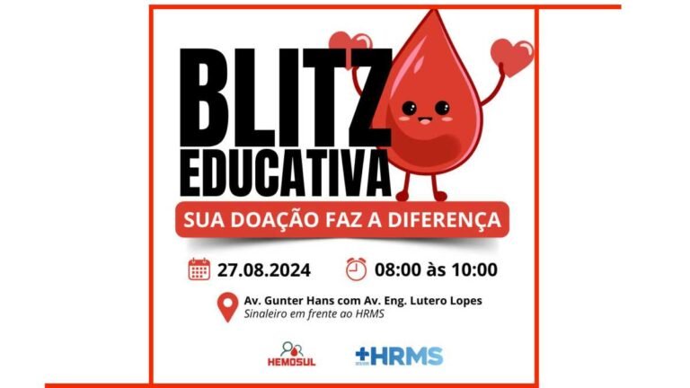 Blitz Educativa do Hemosul/HRMS visa engajar comunidade na doação de sangue
