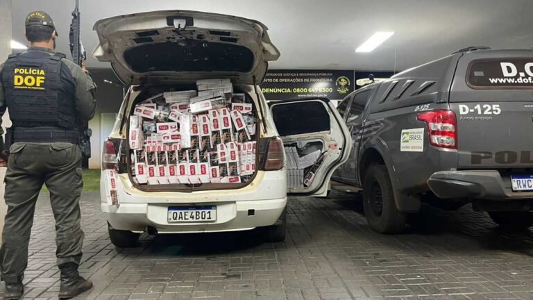 Veículo com cigarros e pneus ilegais são apreendidos pelo DOF em Dourados