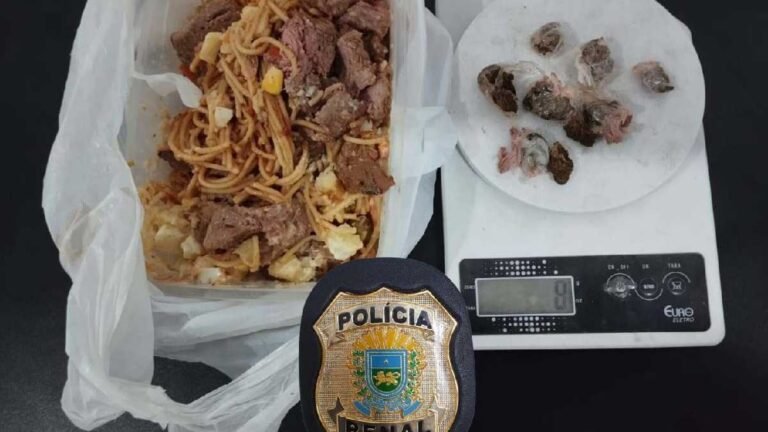 Mulher é flagrada por policiais penais com drogas envoltas em pedaços de carne