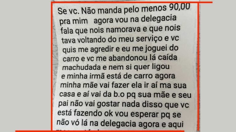 Mulher ameaça ex-marido pra arrancar dinheiro dele e acaba presa por extorsão