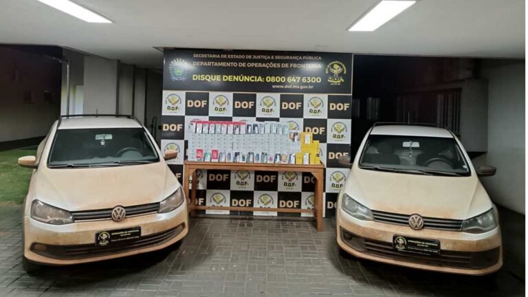 Veículos com fundos falsos e celulares do Paraguai são apreendidos pelo DOF 