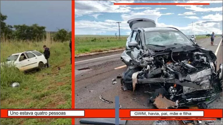 Colisão entre veiculos na BR-060 deixa tres m0rtos e quatro feridos