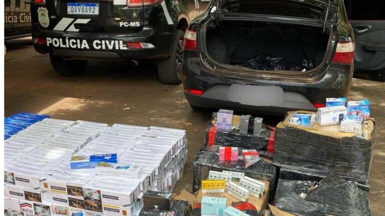 Polícia Civil realiza apreensão de mercadorias contrabandeadas e veículo utilizado no transporte 