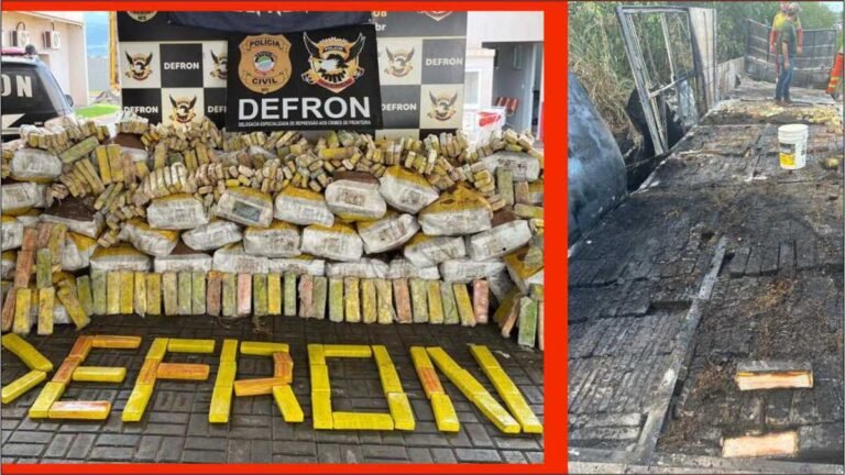 Motorista de carreta morre em acidente e policia encontra 3,7 toneladas de maconha em compartimento secreto
