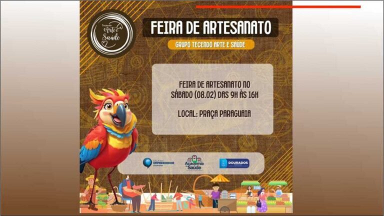 Feira de Artesanato Tecendo Arte e Saúde acontece neste sábado na Praça Paraguaia