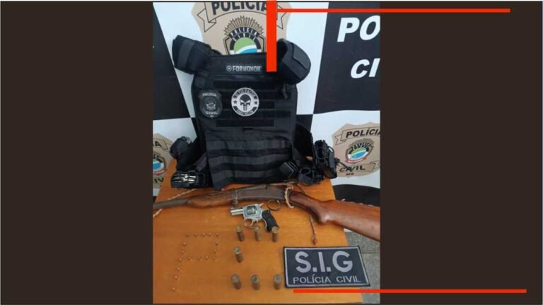 Polícia Civil apreende armas de fogo e prende suspeito após investigação sobre lesão corporal grave