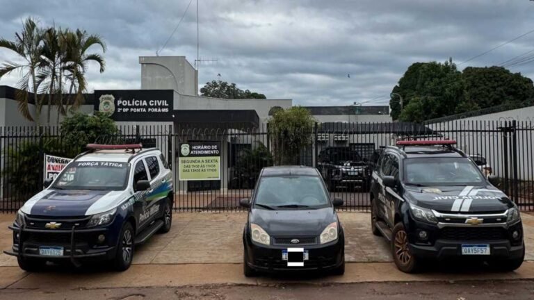 Em Ponta Porã, Polícias Civil e PM recuperam veículo furtado e prendem um homem por receptação em Dourados