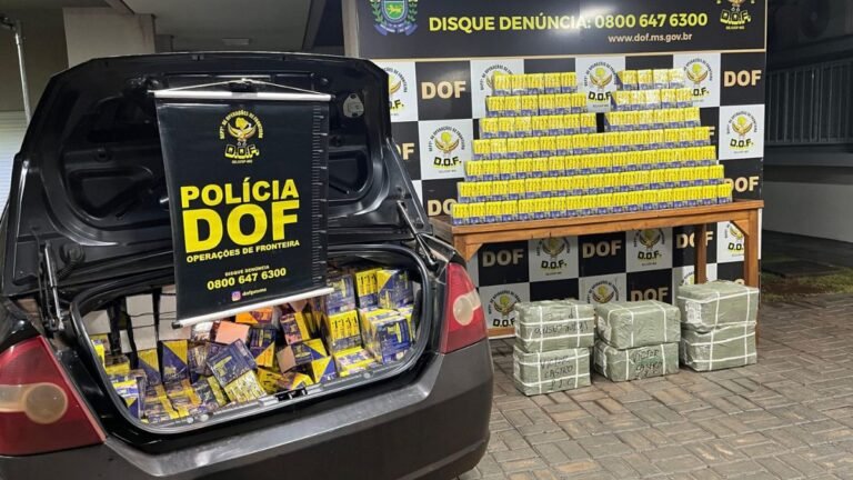 DOF apreende materiais de descaminho em Laguna Carapã que seguiam para São Paulo