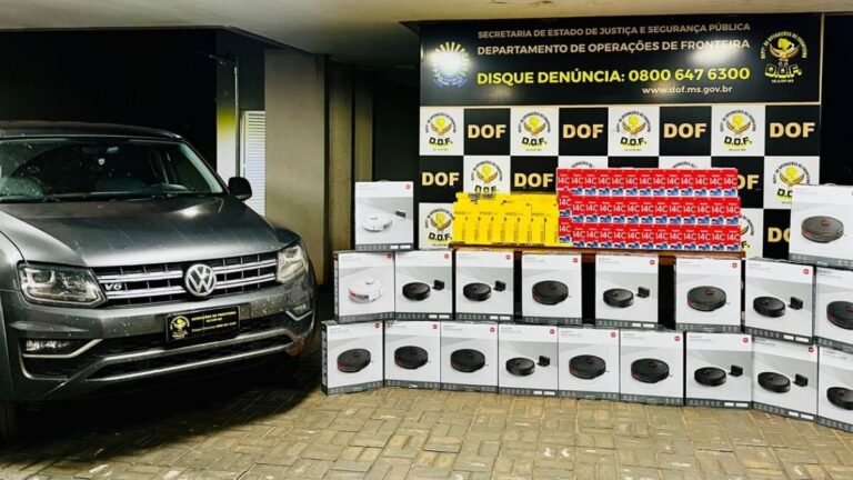 DOF apreende veículo com mais de R$ 480 mil em produtos ilegais em Fátima do Sul