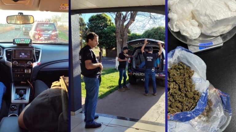 Polícia Civil prende dois por tráfico de drogas e apreende cocaína e skunk em Deodápolis