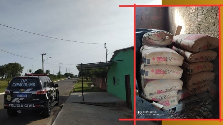 Polícia Civil recupera dezenas de sacos de cimentos furtados em obra pública