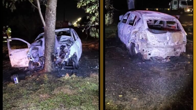 Colisão em arvore na Marcelino Pires termina com homem morto e criança ferida