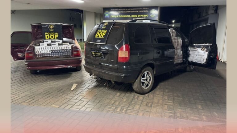 DOF apreende veículos com carregamento de cigarros contrabandeados do Paraguai em Ponta Porã