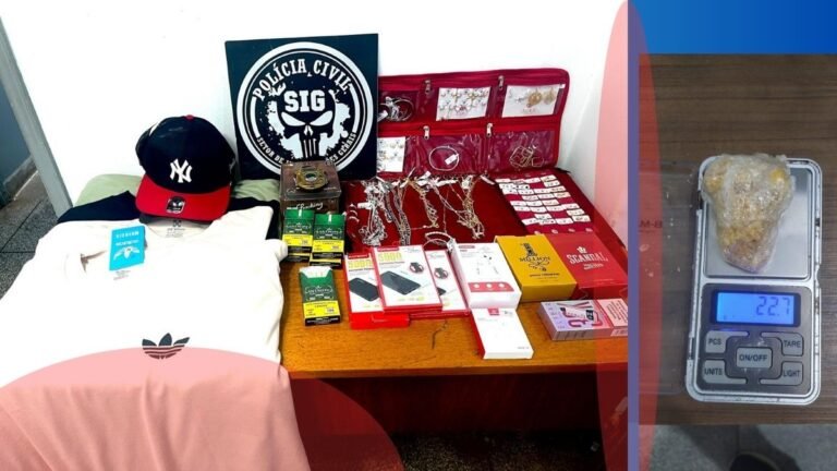 Polícia Civil apreende R$ 20 mil em mercadorias e prende suspeitos de furto a comércio