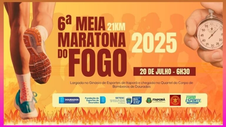 Meia Maratona do Fogo percorrerá 21 quilômetros entre Dourados e Itaporã