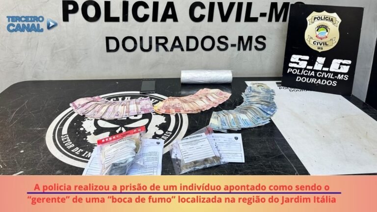 Jardim Itália – Polícia Civil fecha “boca de fumo” e prende homem em flagrante por tráfico de drogas
