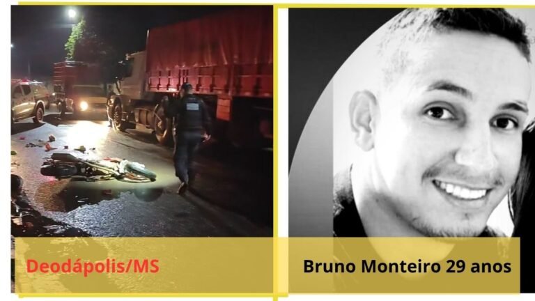 Motociclista de 29 anos morre ao bater na traseira de carreta estacionada em Deodápolis