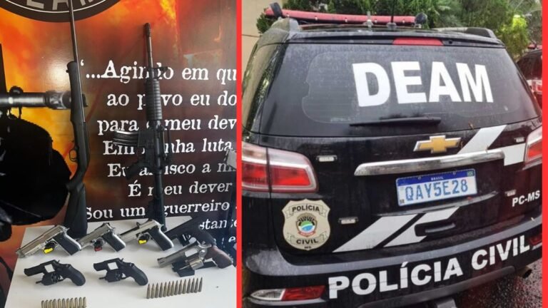 Polícia Civil apreende arsenal de CAC investigado por violência doméstica contra a companheira