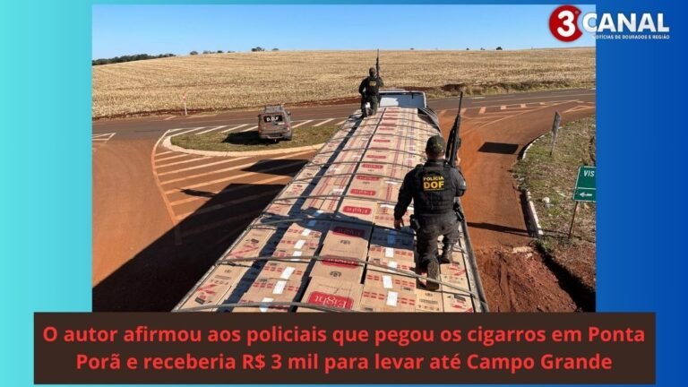 DOF apreende carreta com mais de 50 mil pacotes de cigarros contrabandeados do Paraguai