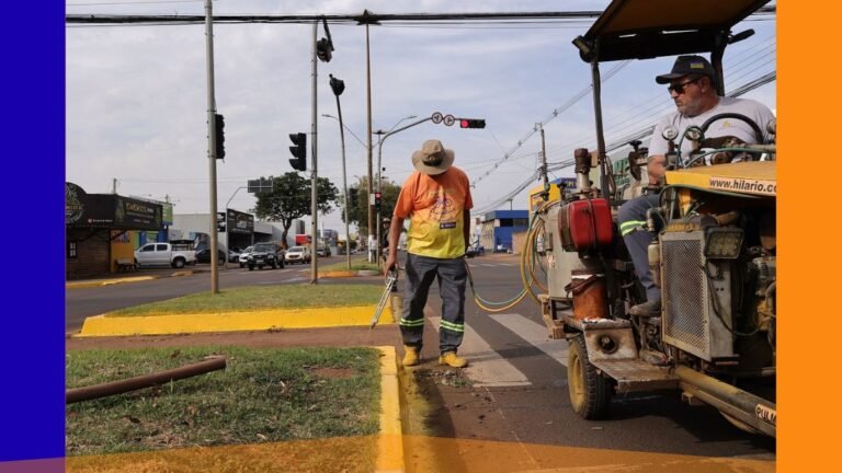 Após recapeamento, prefeitura inicia sinalização de trânsito no Grande Água Boa