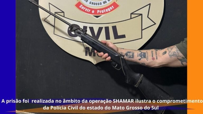 Polícia Civil prende homem por posse de arma de uso restrito e por ameaças em caso de violência doméstica