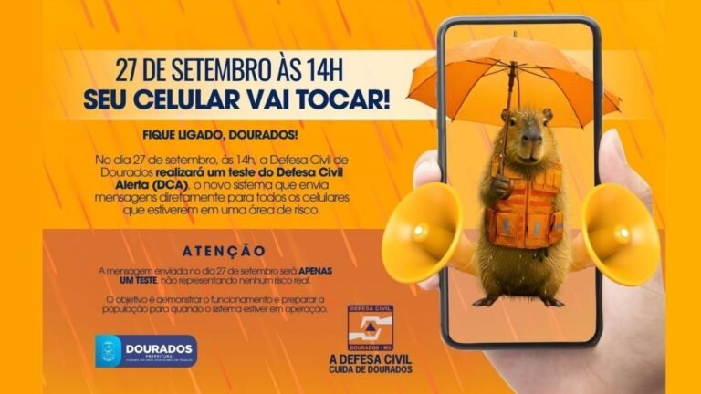 Prefeitura alerta: seu celular vai apitar em teste da Defesa Civil no dia 27