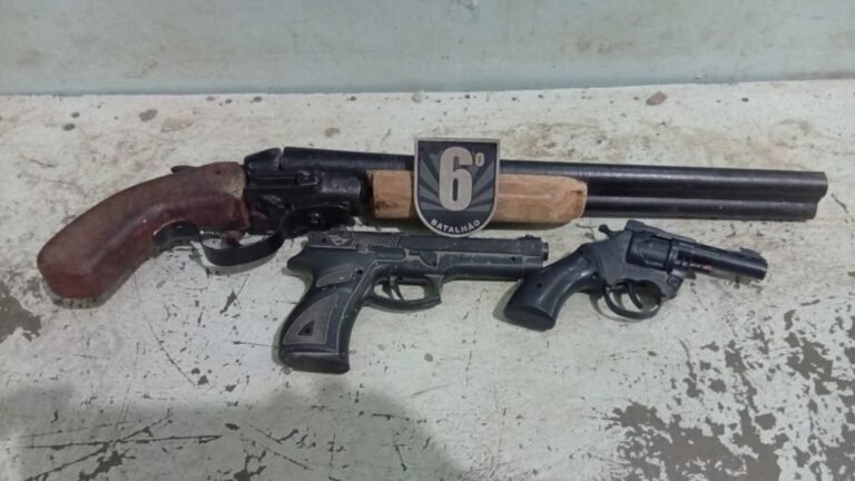 Polícia Militar apreende arma caseira e réplicas em ocorrência de violência doméstica