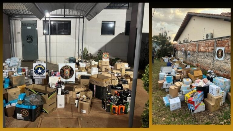 PF e Receita Federal apreendem grande quantidade de mercadorias contrabandeadas em Dourados