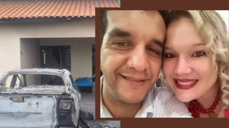 Casa incendiada com mulher no quarto; corpo do marido é encontrado carbonizado dentro de um carro