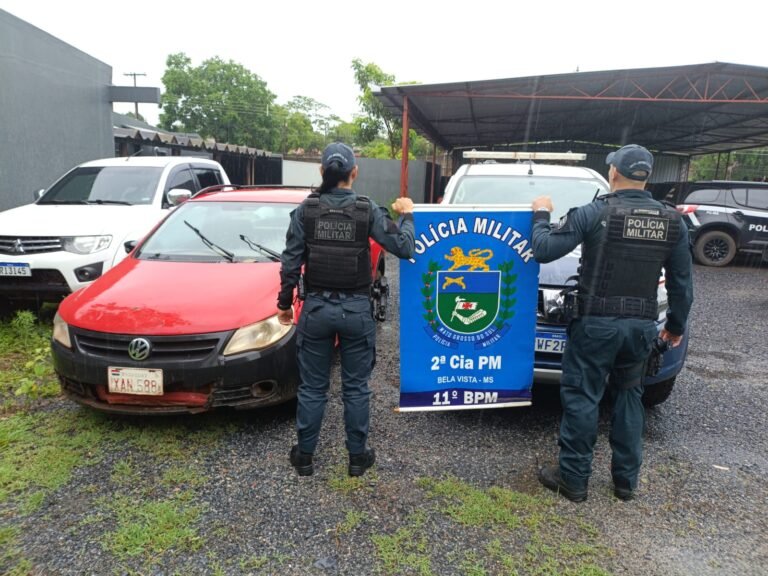 Carro com registro de roubo é recuperado pelo 11º BPM em abordagem na fronteira