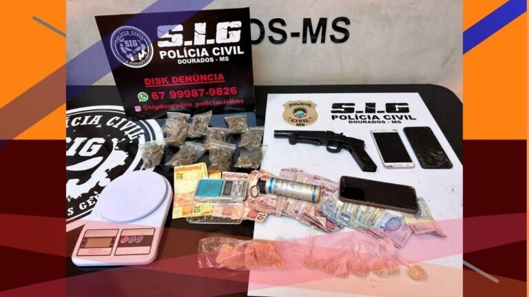 Vila Cachoeirinha – Polícia Civil prende jovem por tráfico de drogas e posse irregular de arma de fogo em Dourados