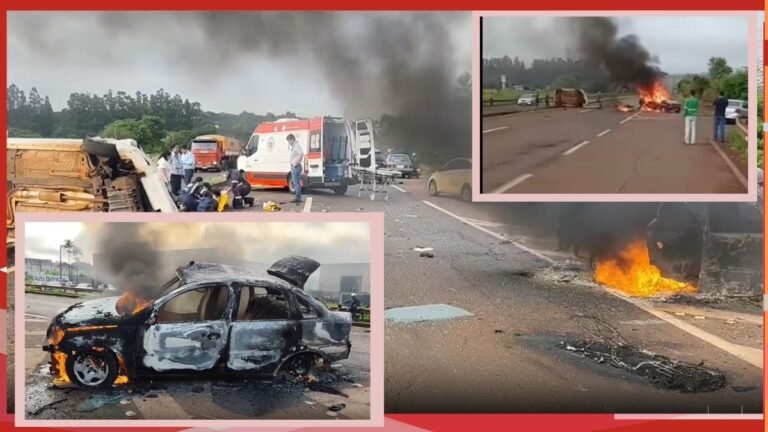 Acidente na saida de Dourados deixa um em estado grave e outro com costelas fraturadas