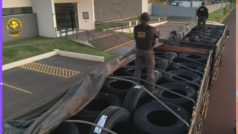 Carga de pneus avaliado em 1 milhão é aprreendido pelo DOF