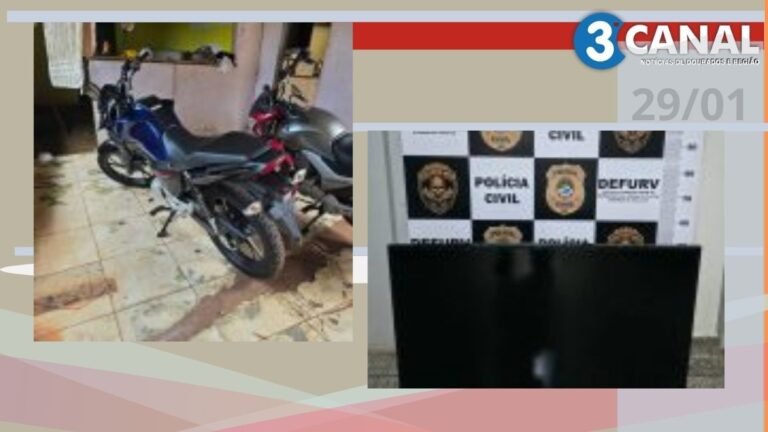 Polícia Civil prende suspeito de esquema de envio de motocicletas para a Bolívia e recupera televisão roubada de idosa